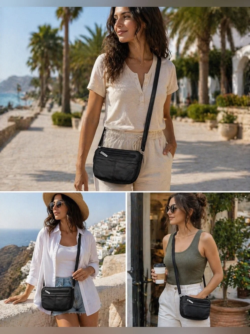 Travelon Black Crossbody Bag with Silver Accents - Picture 10 of 10